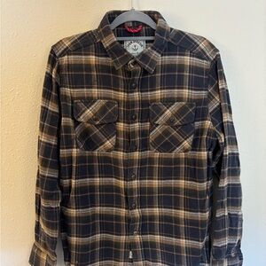 Iron & Resin Black and Brown Plaid Button-Down Shirt